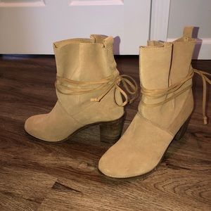 TOMS heel ankle boots with tie detail
